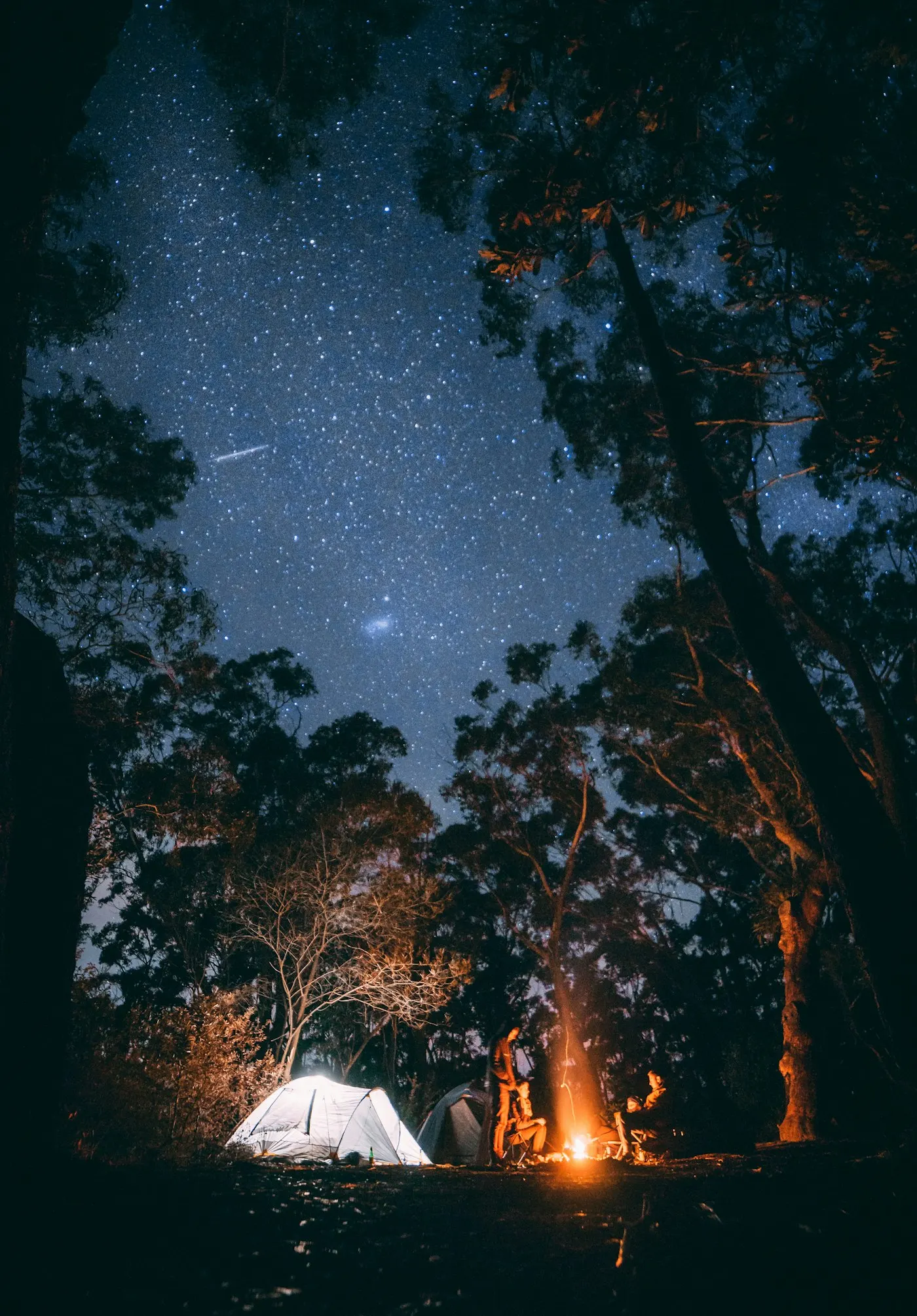 Campfire evening at the resort